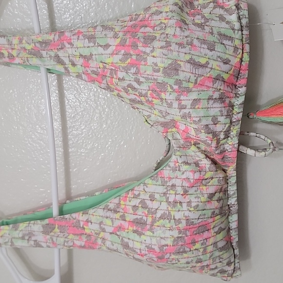 NWT Becca Swim Suit Top Neon Animal Print Size Large - Picture 7 of 8